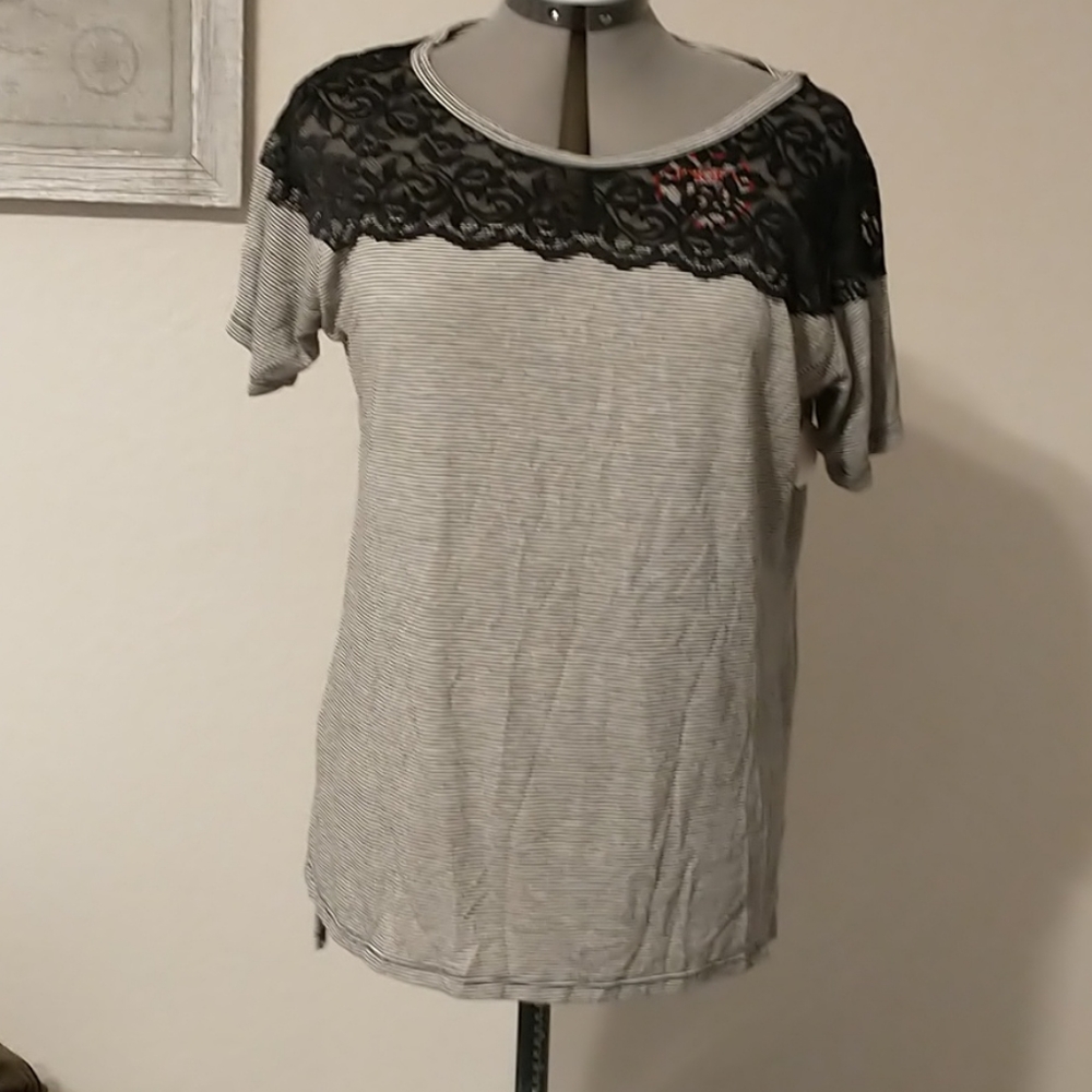 NWT Black & White Striped Top